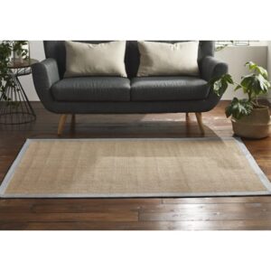 Chaldea Medium Jute Rug With Cotton Grey Border