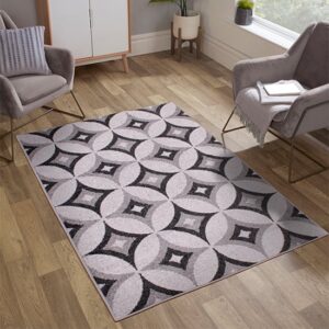 Spirit 160x230cm Star Design Rug In Silver