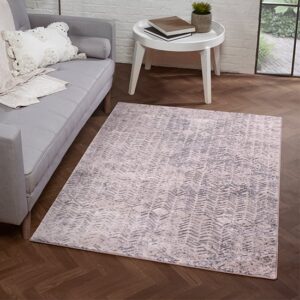 Arabella Noble 80x150cm Damask Pattern Rug In Cream