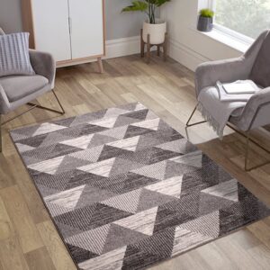 Spirit 66x230cm Triangle Design Rug In Grey